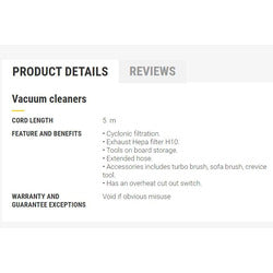 HOOVER TURBO AIR UPRIGHT VACCUM (1200W)