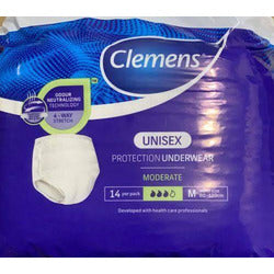 CLEMENS UNISEX PROTECTION UNDERWEAR- PULL UPS -14 PACK