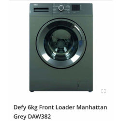 DEFY 6KG MANHATTAN GREY FRONT LOADER WASHING MACHINE DAW382